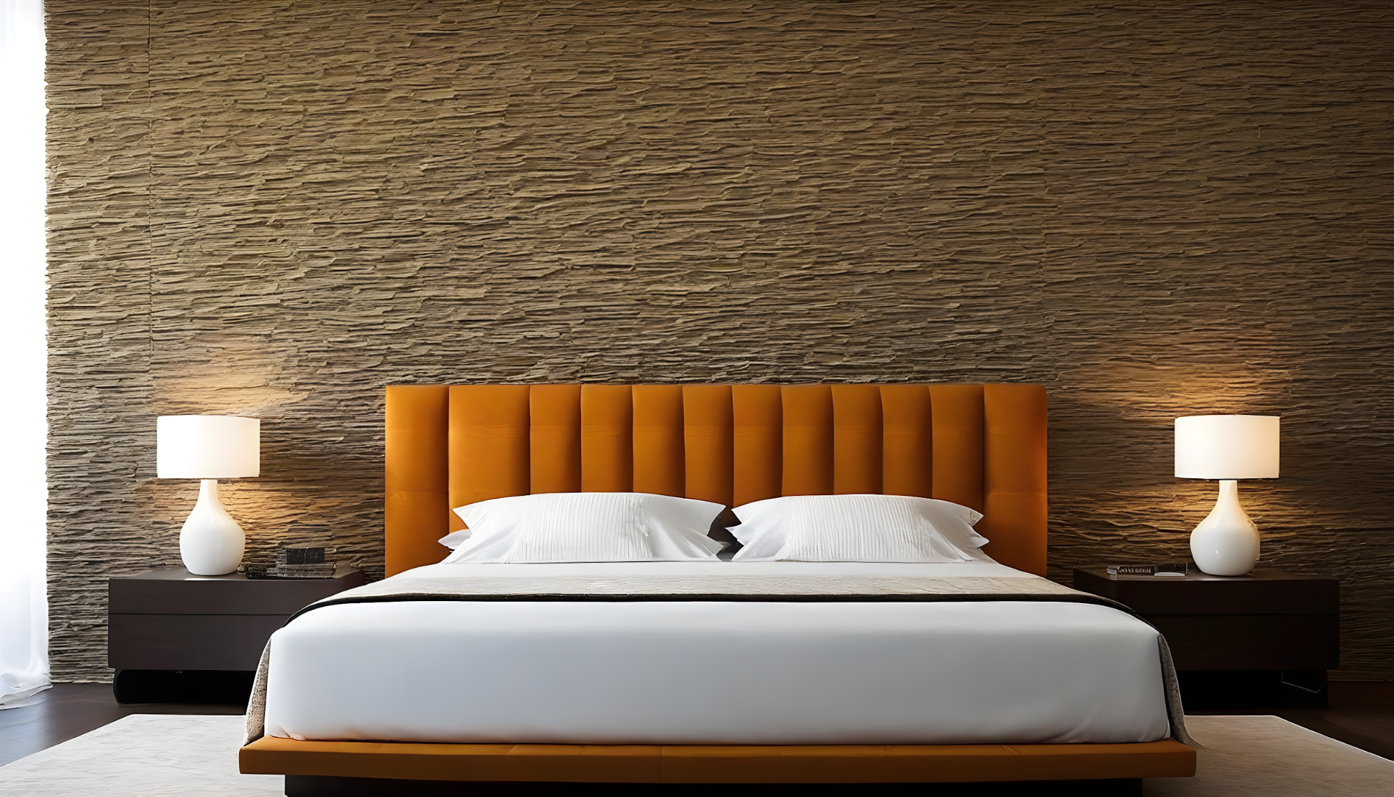 Pebbles texture designs bedroom wall